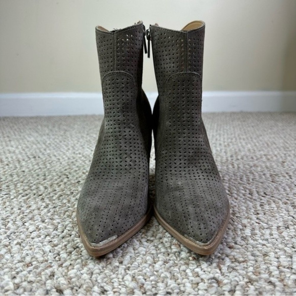 Marc Fisher Daire Perforated Gray Bootie - image 3